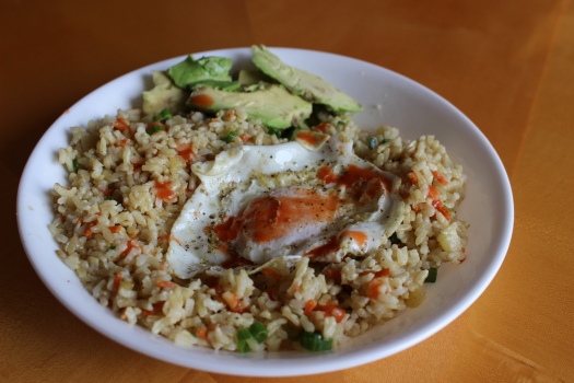 egg avocado rice bowl